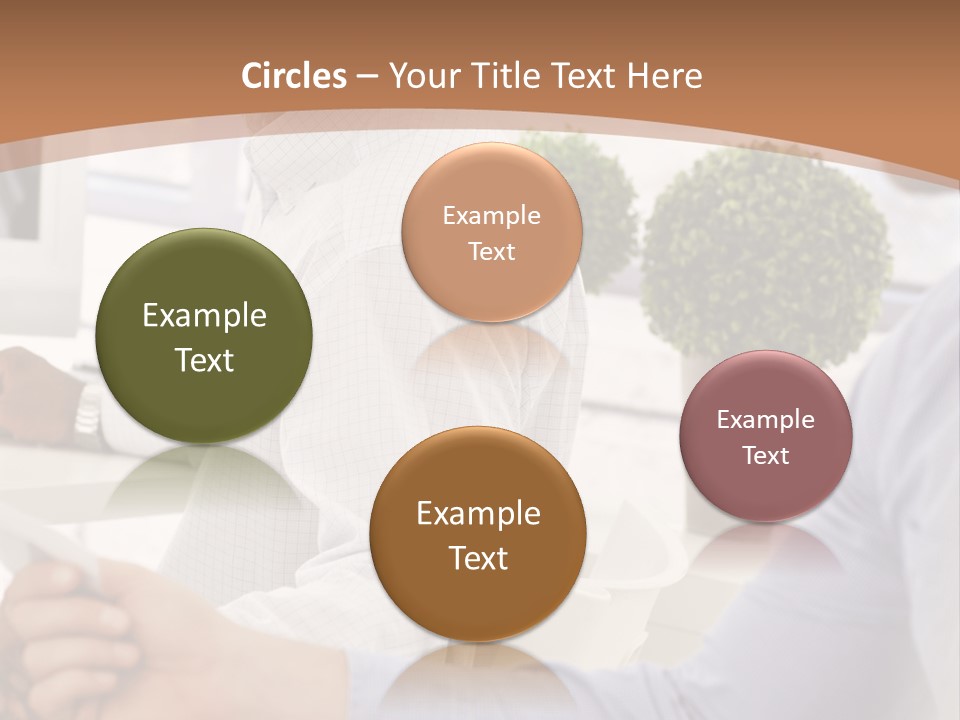 Two Men Shaking Hands In Front Of A Computer Screen PowerPoint Template