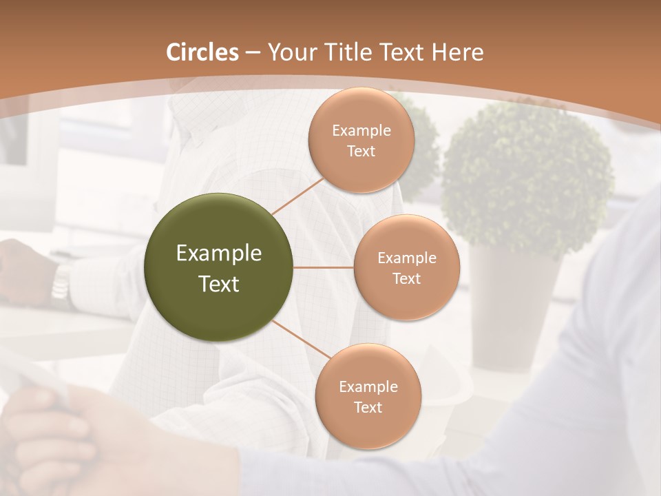 Two Men Shaking Hands In Front Of A Computer Screen PowerPoint Template