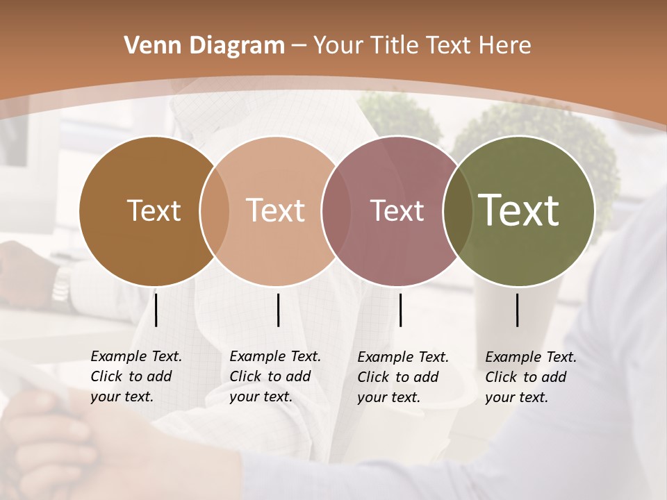 Two Men Shaking Hands In Front Of A Computer Screen PowerPoint Template
