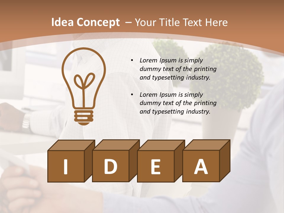 Two Men Shaking Hands In Front Of A Computer Screen PowerPoint Template