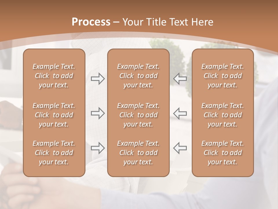 Two Men Shaking Hands In Front Of A Computer Screen PowerPoint Template