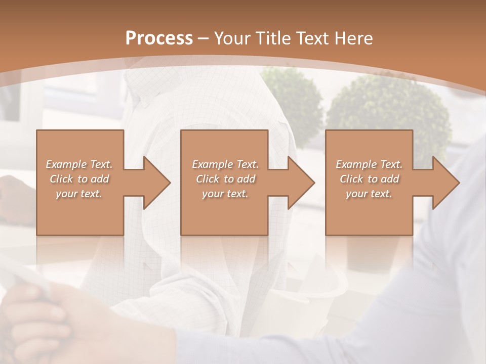 Two Men Shaking Hands In Front Of A Computer Screen PowerPoint Template