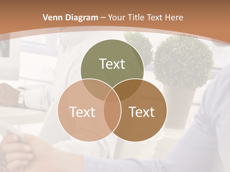 Two Men Shaking Hands In Front Of A Computer Screen PowerPoint Template