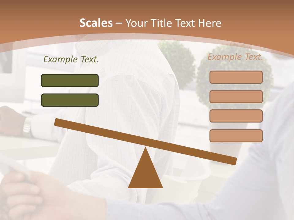 Two Men Shaking Hands In Front Of A Computer Screen PowerPoint Template