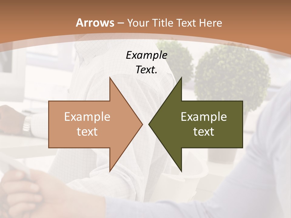 Two Men Shaking Hands In Front Of A Computer Screen PowerPoint Template