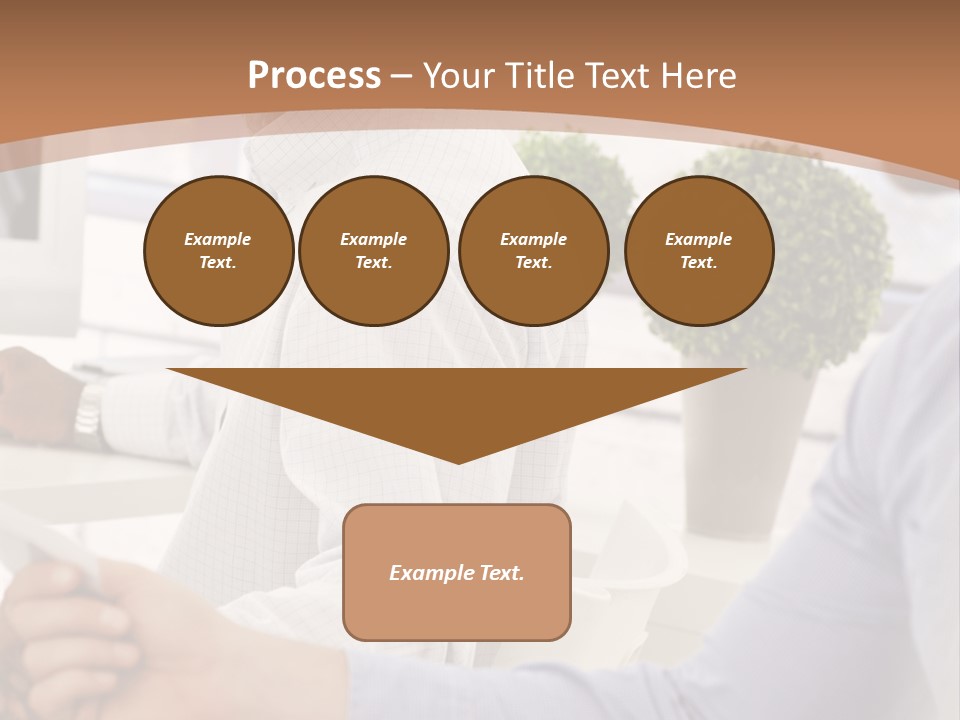 Two Men Shaking Hands In Front Of A Computer Screen PowerPoint Template