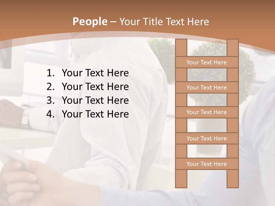 Two Men Shaking Hands In Front Of A Computer Screen PowerPoint Template