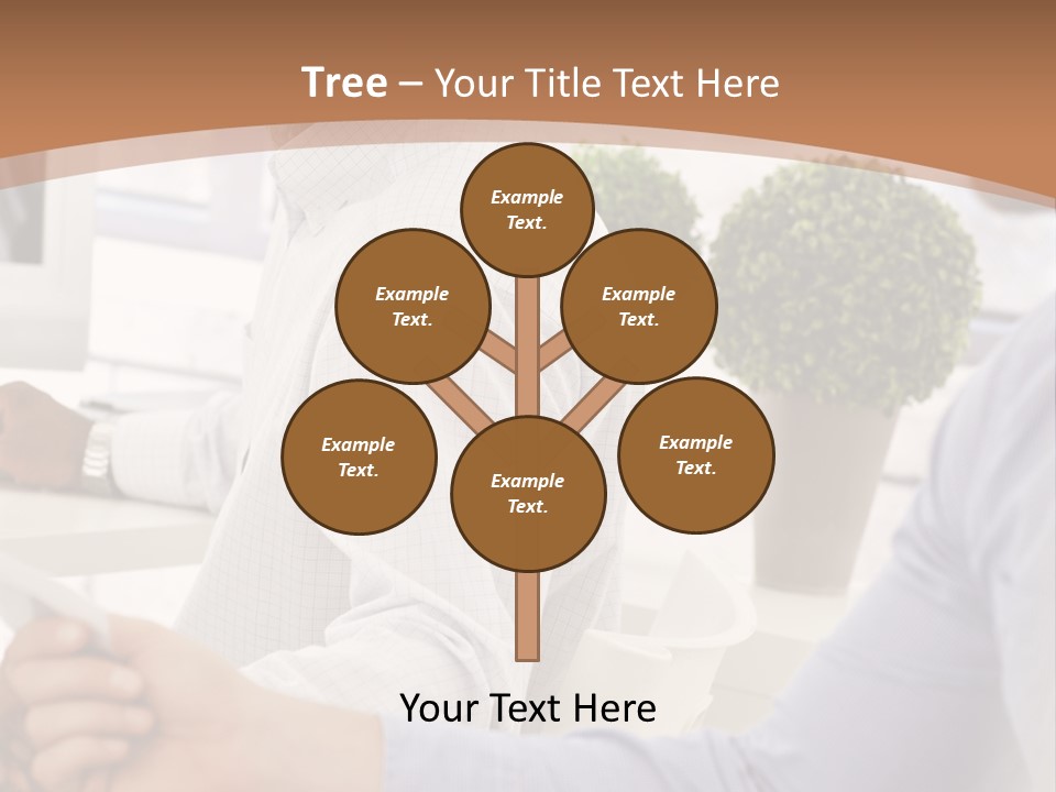 Two Men Shaking Hands In Front Of A Computer Screen PowerPoint Template