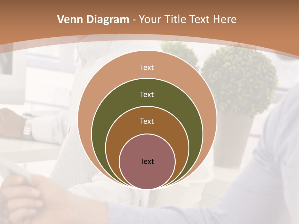 Two Men Shaking Hands In Front Of A Computer Screen PowerPoint Template