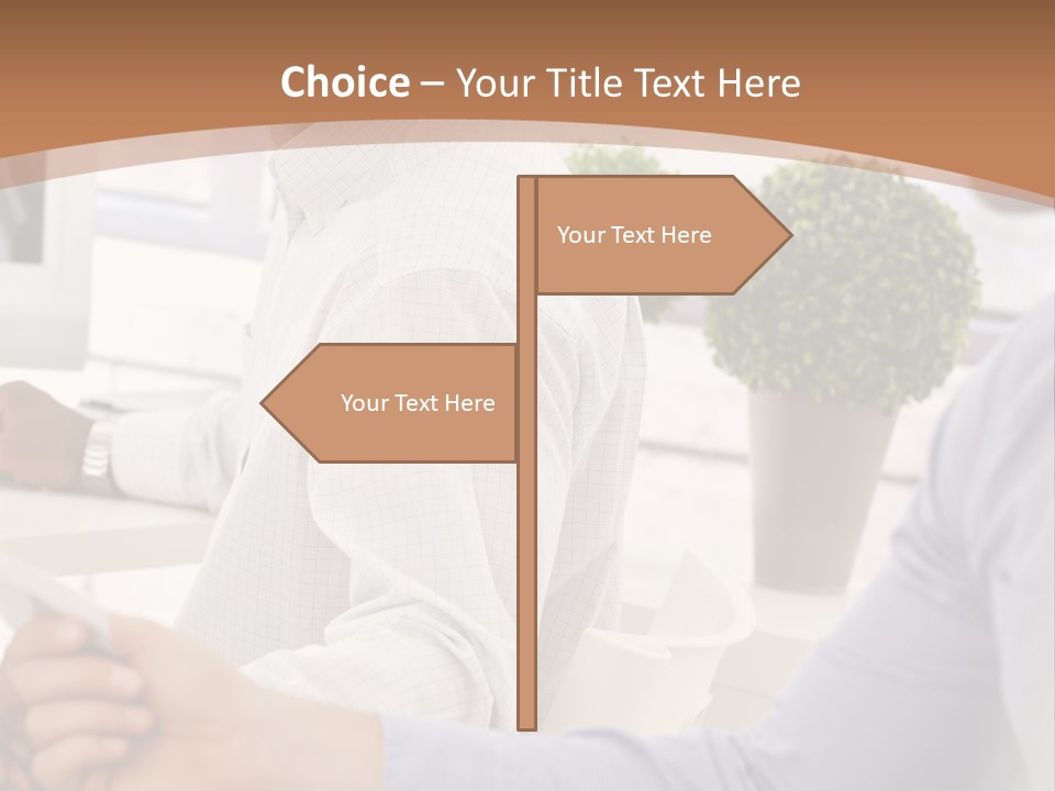 Two Men Shaking Hands In Front Of A Computer Screen PowerPoint Template