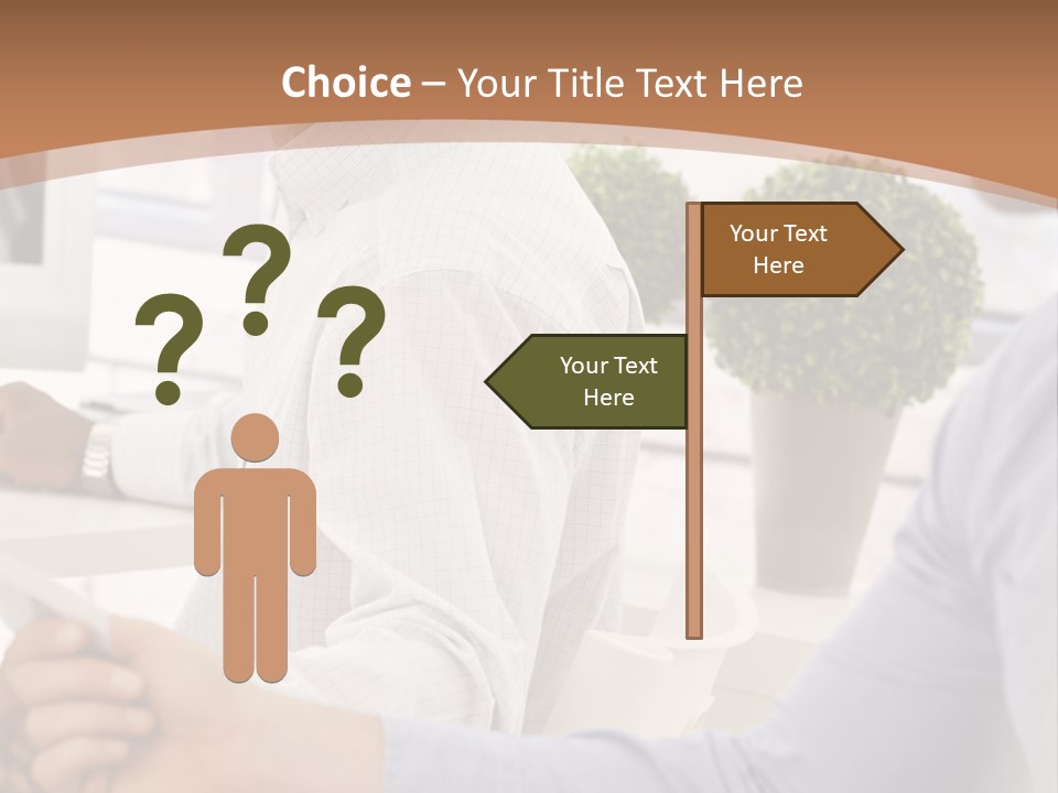 Two Men Shaking Hands In Front Of A Computer Screen PowerPoint Template
