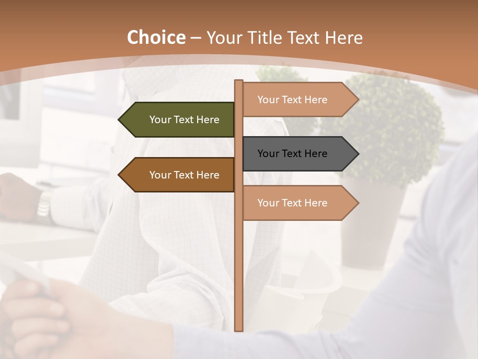 Two Men Shaking Hands In Front Of A Computer Screen PowerPoint Template