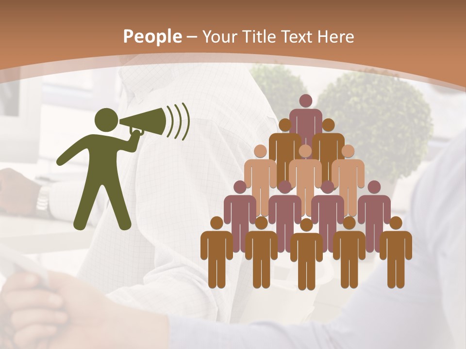 Two Men Shaking Hands In Front Of A Computer Screen PowerPoint Template