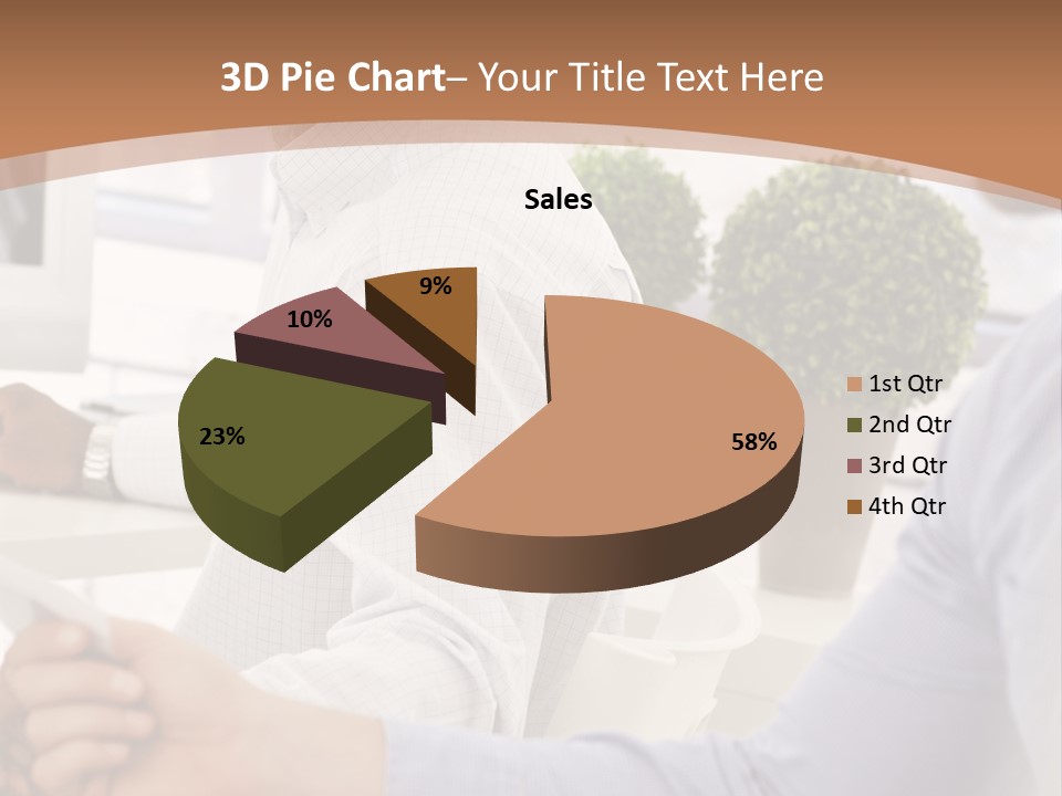 Two Men Shaking Hands In Front Of A Computer Screen PowerPoint Template