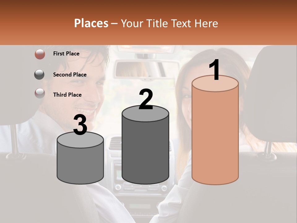 A Man And Woman Sitting In The Back Seat Of A Car PowerPoint Template