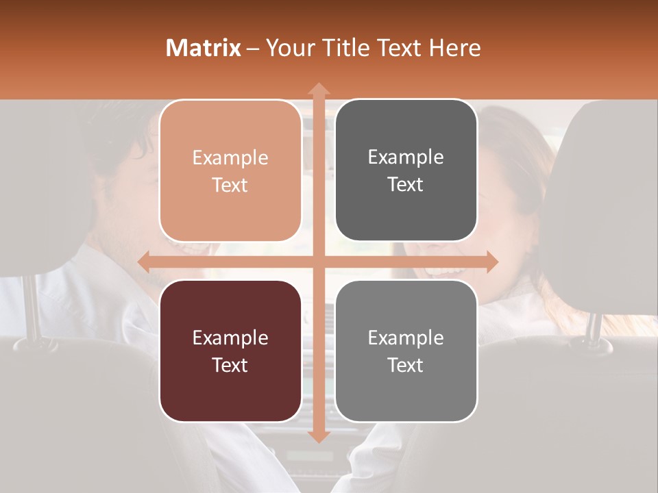 A Man And Woman Sitting In The Back Seat Of A Car PowerPoint Template