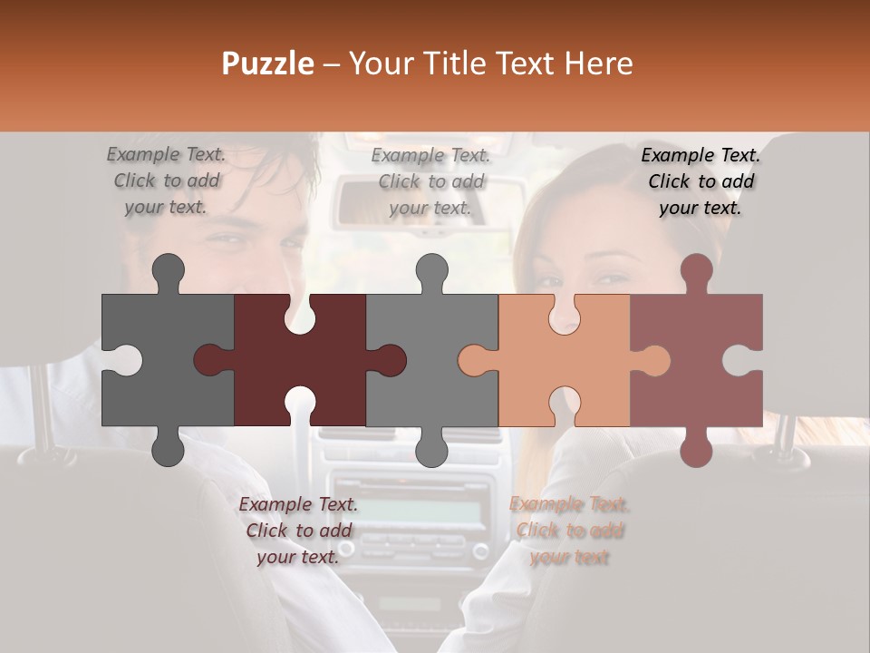 A Man And Woman Sitting In The Back Seat Of A Car PowerPoint Template