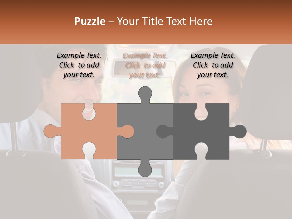 A Man And Woman Sitting In The Back Seat Of A Car PowerPoint Template