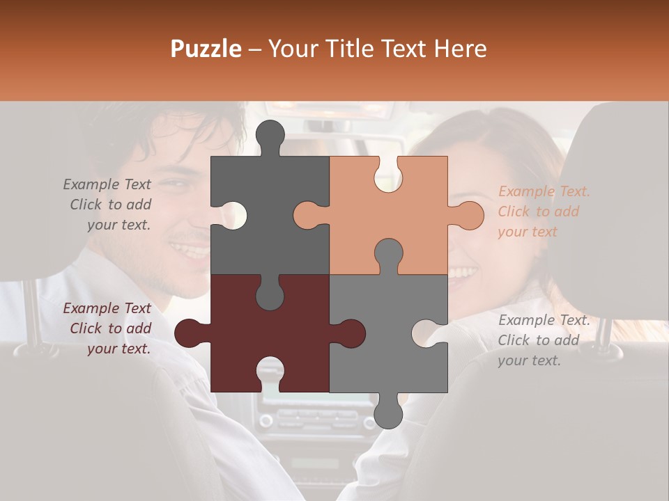 A Man And Woman Sitting In The Back Seat Of A Car PowerPoint Template