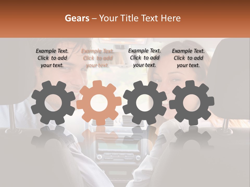 A Man And Woman Sitting In The Back Seat Of A Car PowerPoint Template