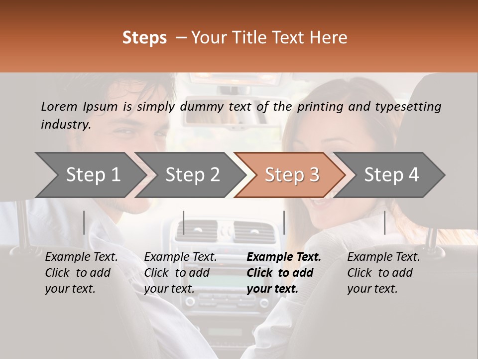 A Man And Woman Sitting In The Back Seat Of A Car PowerPoint Template