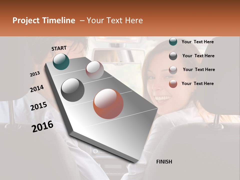 A Man And Woman Sitting In The Back Seat Of A Car PowerPoint Template