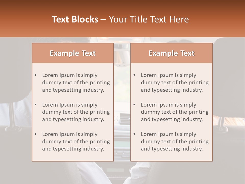 A Man And Woman Sitting In The Back Seat Of A Car PowerPoint Template