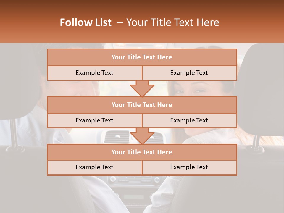 A Man And Woman Sitting In The Back Seat Of A Car PowerPoint Template