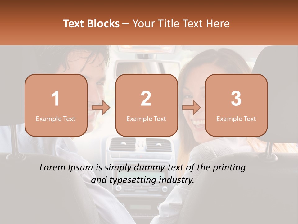 A Man And Woman Sitting In The Back Seat Of A Car PowerPoint Template