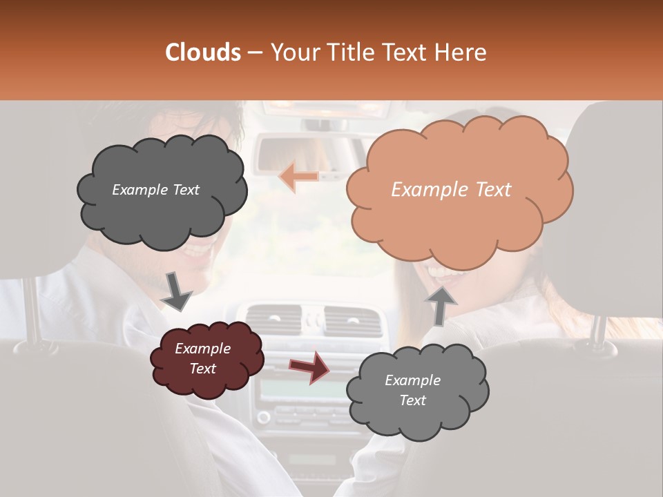 A Man And Woman Sitting In The Back Seat Of A Car PowerPoint Template