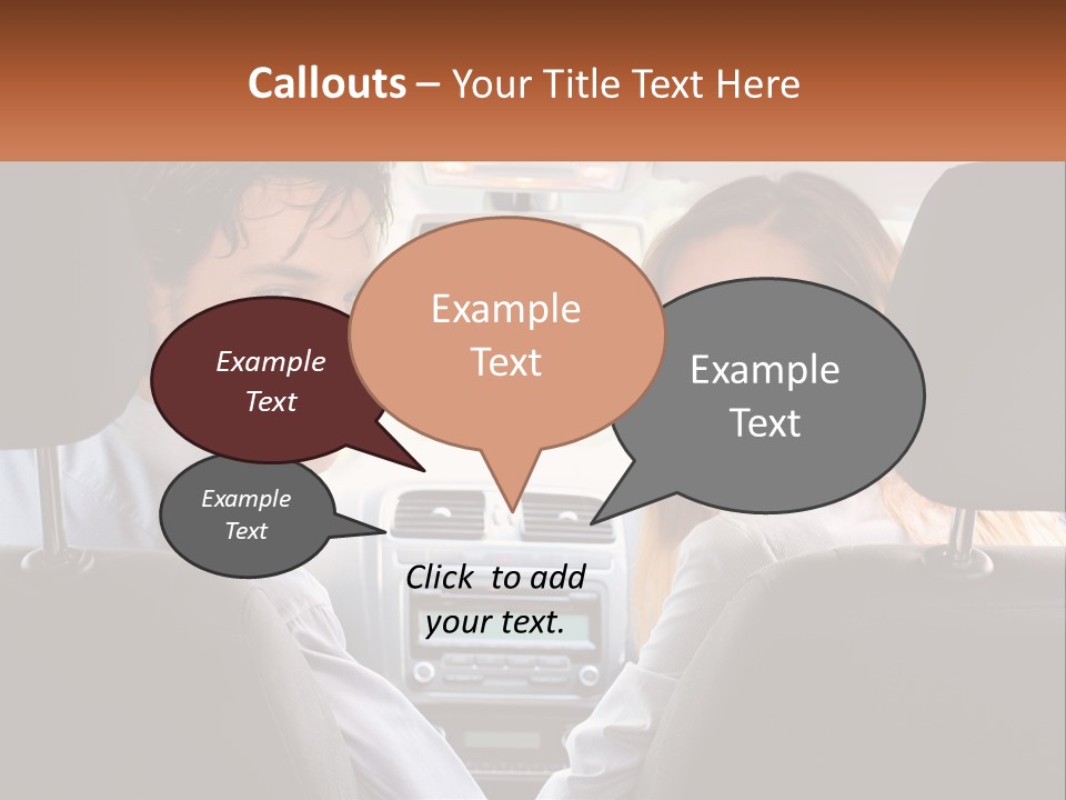 A Man And Woman Sitting In The Back Seat Of A Car PowerPoint Template