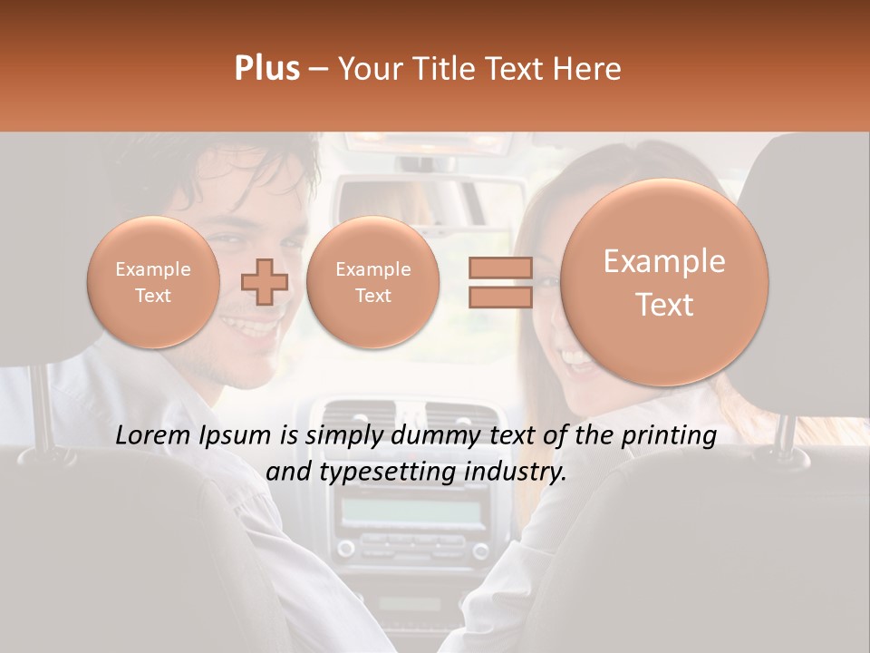A Man And Woman Sitting In The Back Seat Of A Car PowerPoint Template