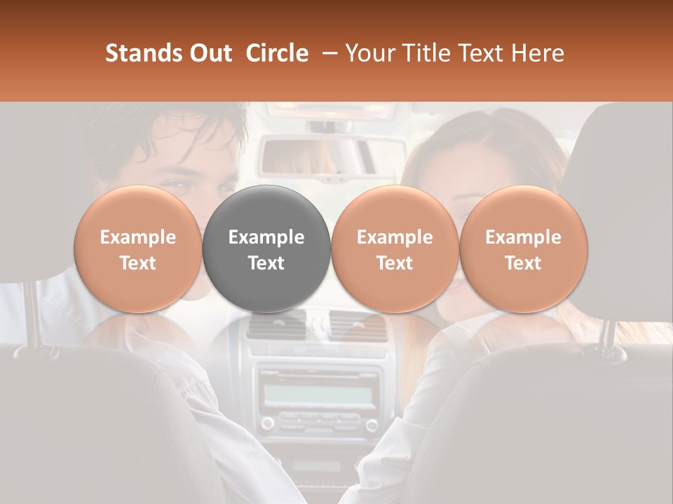 A Man And Woman Sitting In The Back Seat Of A Car PowerPoint Template