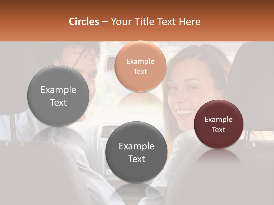 A Man And Woman Sitting In The Back Seat Of A Car PowerPoint Template