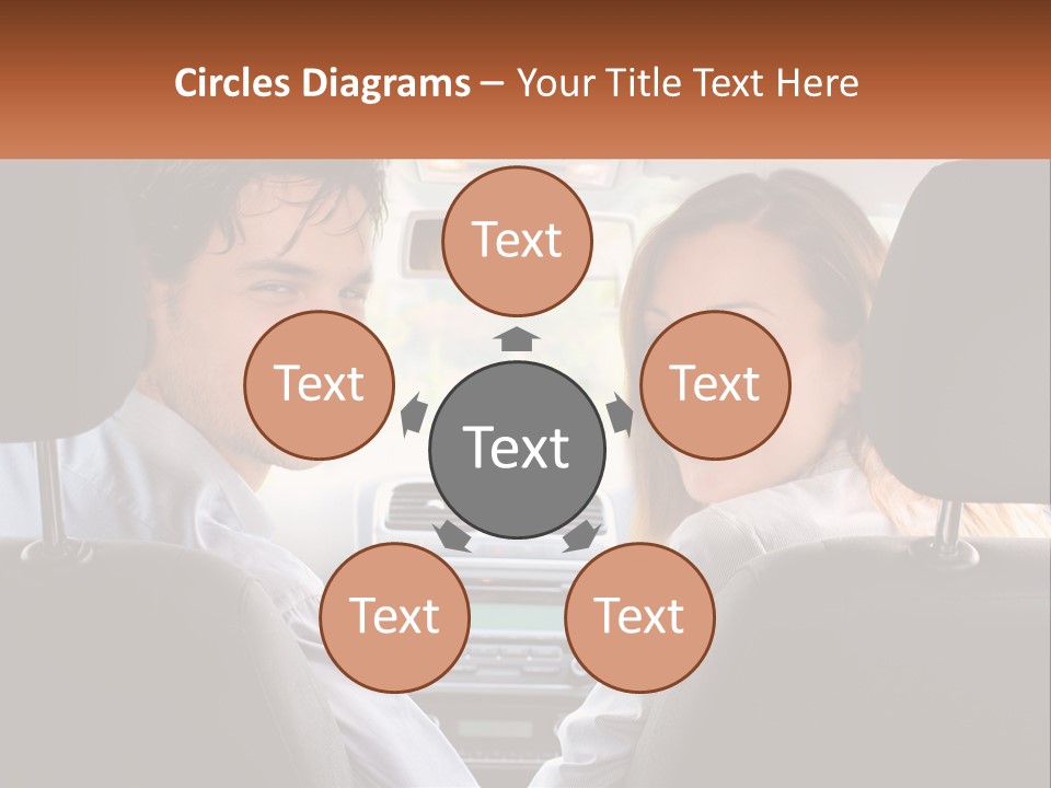 A Man And Woman Sitting In The Back Seat Of A Car PowerPoint Template