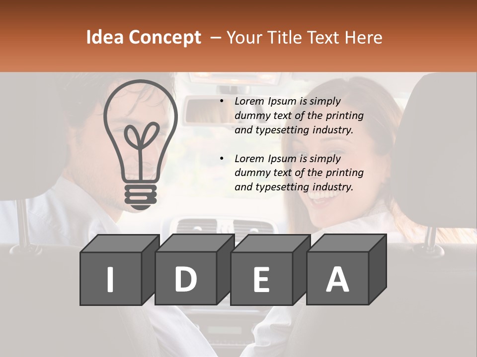 A Man And Woman Sitting In The Back Seat Of A Car PowerPoint Template
