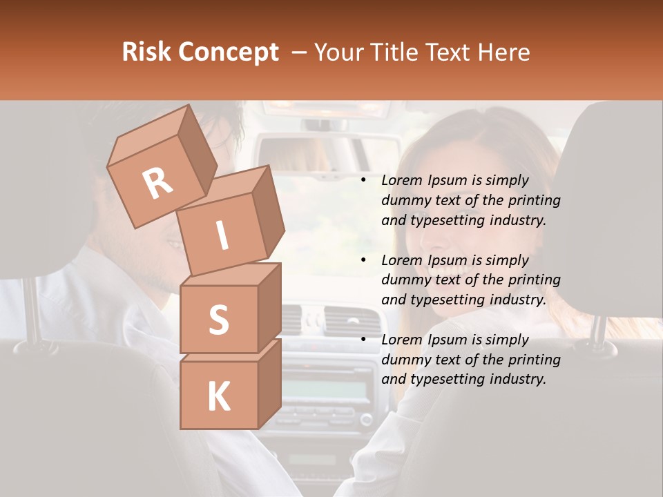 A Man And Woman Sitting In The Back Seat Of A Car PowerPoint Template