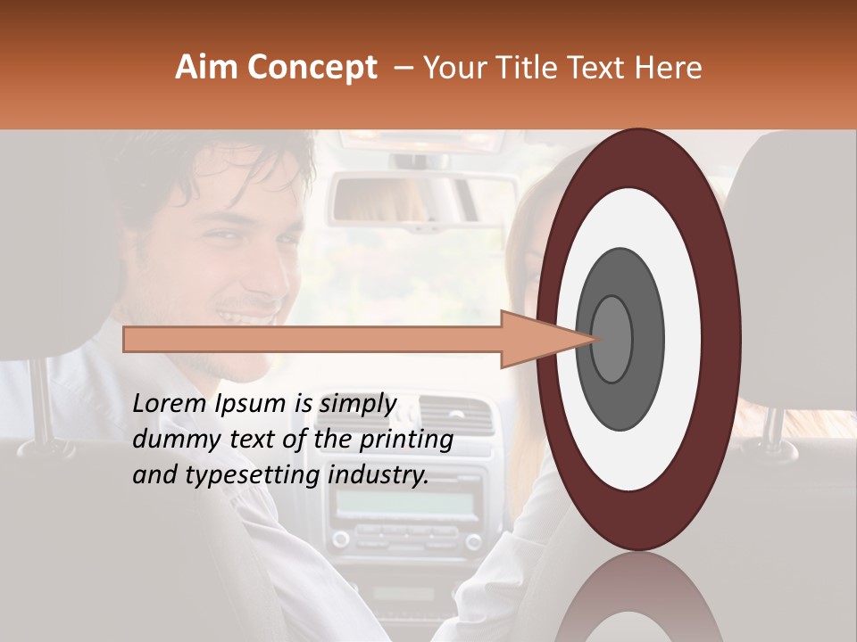 A Man And Woman Sitting In The Back Seat Of A Car PowerPoint Template