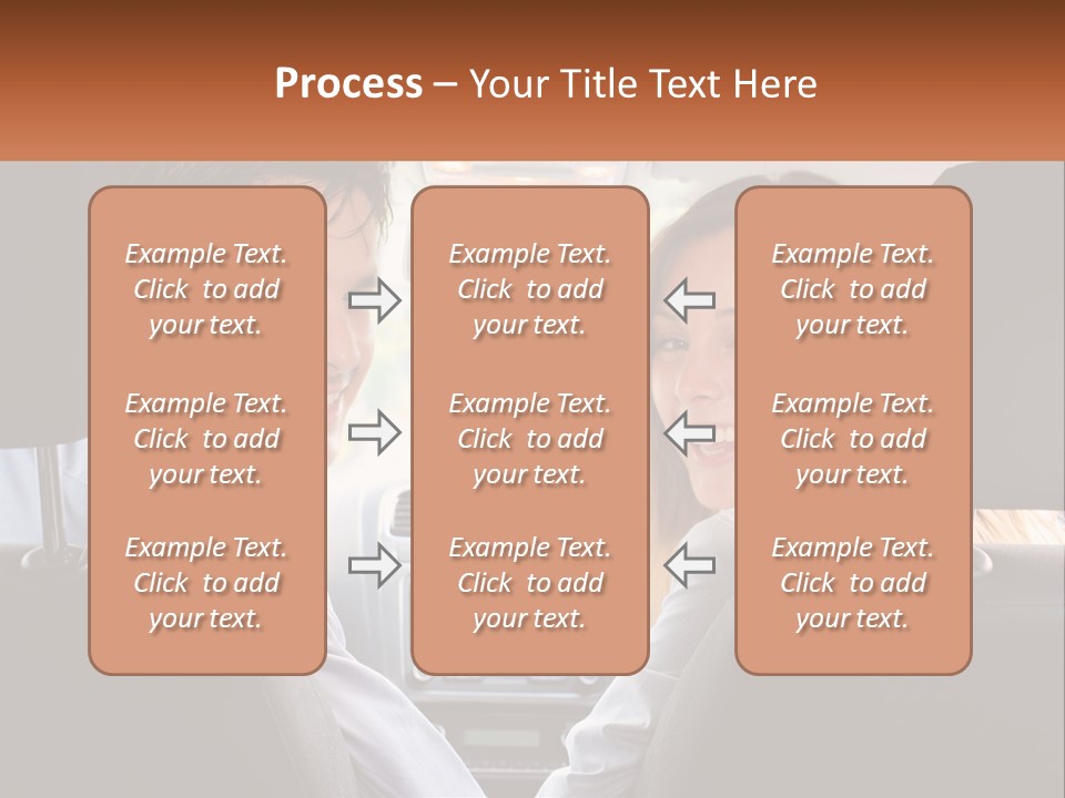 A Man And Woman Sitting In The Back Seat Of A Car PowerPoint Template