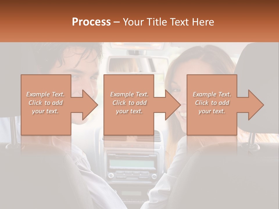 A Man And Woman Sitting In The Back Seat Of A Car PowerPoint Template