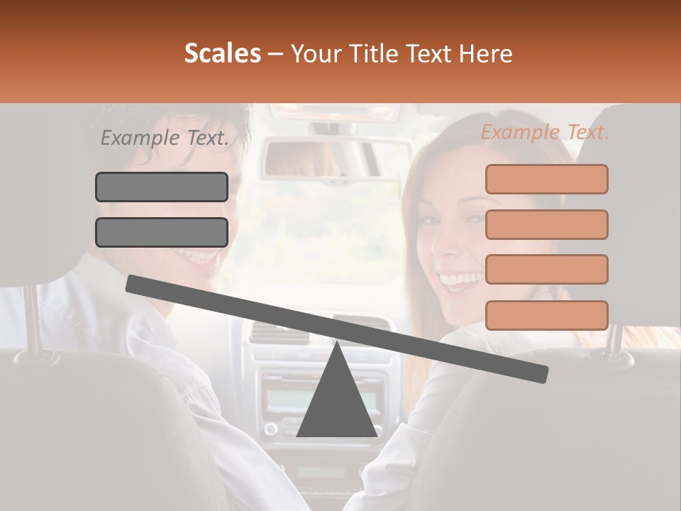 A Man And Woman Sitting In The Back Seat Of A Car PowerPoint Template