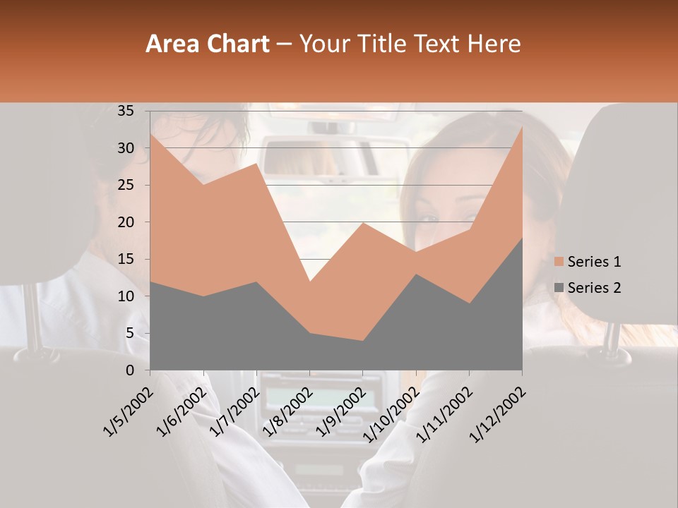 A Man And Woman Sitting In The Back Seat Of A Car PowerPoint Template
