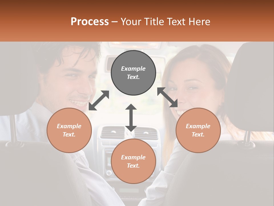 A Man And Woman Sitting In The Back Seat Of A Car PowerPoint Template