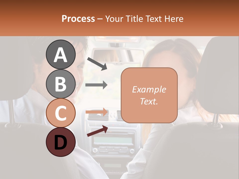 A Man And Woman Sitting In The Back Seat Of A Car PowerPoint Template
