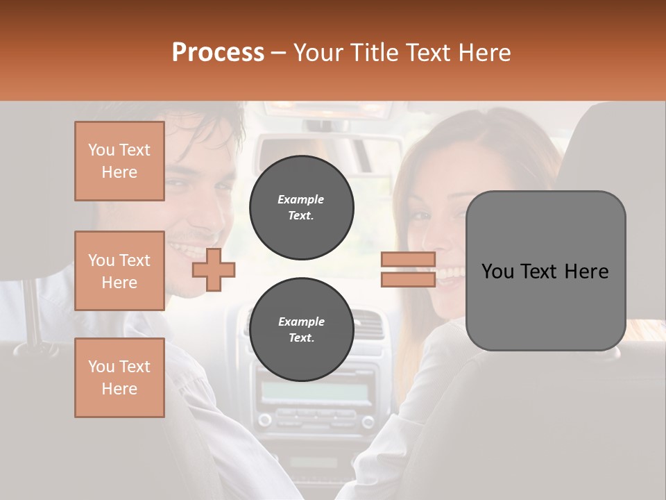 A Man And Woman Sitting In The Back Seat Of A Car PowerPoint Template