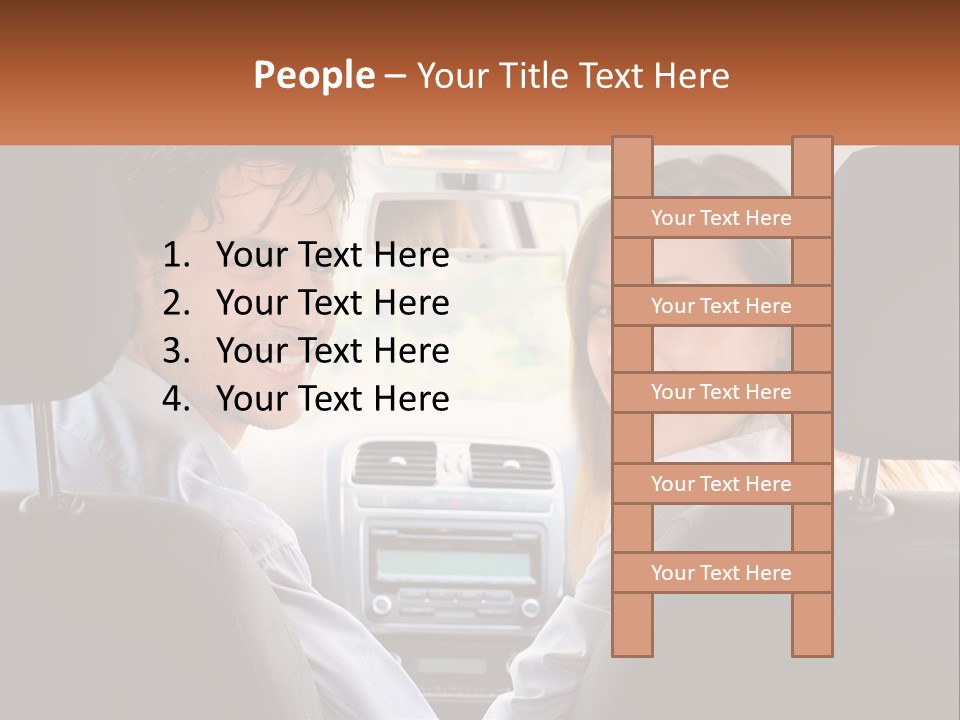A Man And Woman Sitting In The Back Seat Of A Car PowerPoint Template