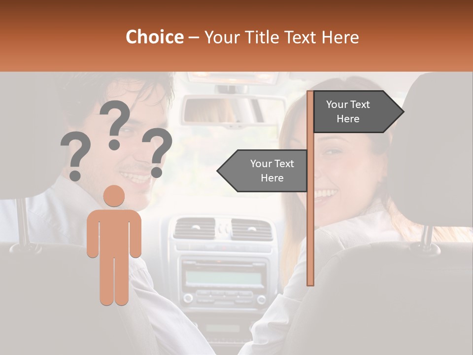 A Man And Woman Sitting In The Back Seat Of A Car PowerPoint Template