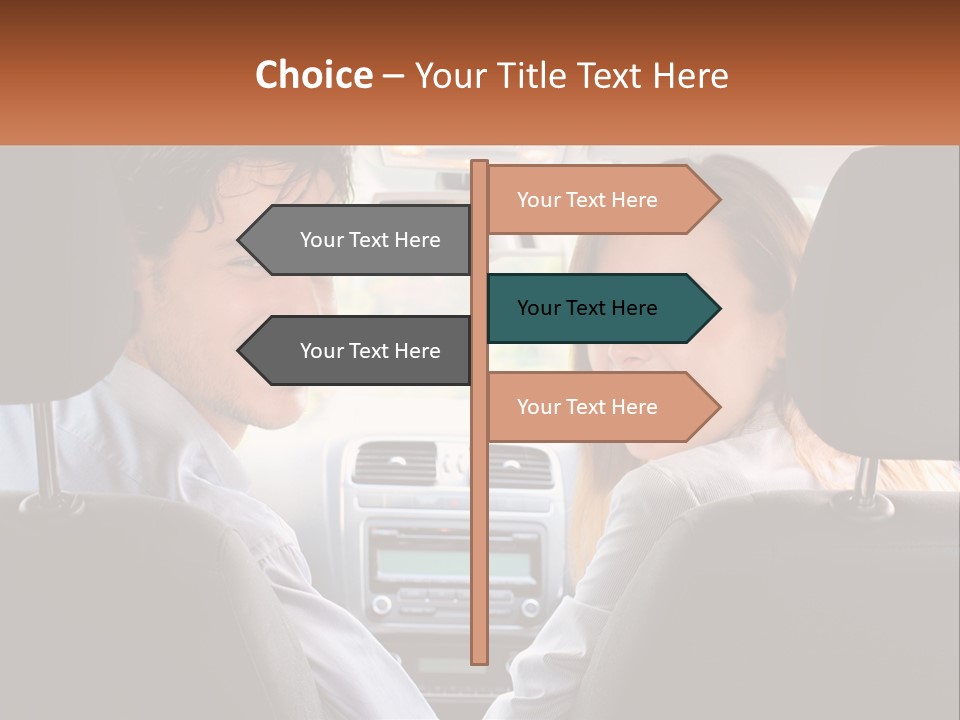 A Man And Woman Sitting In The Back Seat Of A Car PowerPoint Template