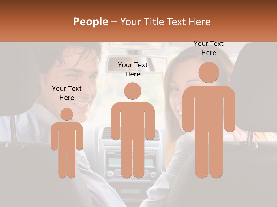 A Man And Woman Sitting In The Back Seat Of A Car PowerPoint Template