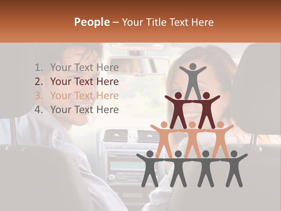 A Man And Woman Sitting In The Back Seat Of A Car PowerPoint Template